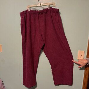 Woman Within 28 W Petite Corduroy Pants Burgandy Pockets Lagen NWOT
